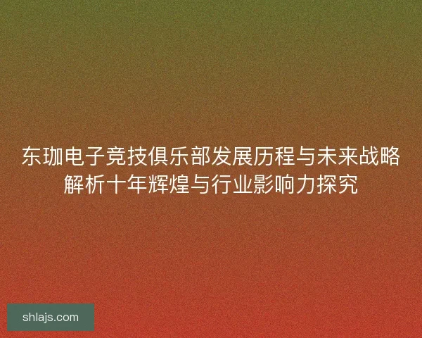 东珈电子竞技俱乐部发展历程与未来战略解析十年辉煌与行业影响力探究