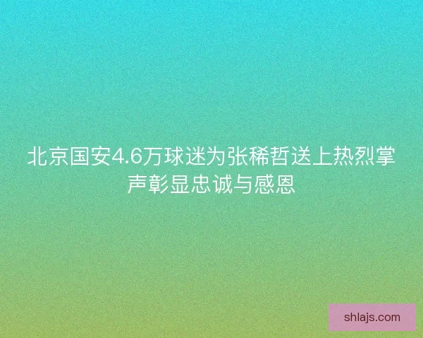 北京国安4.6万球迷为张稀哲送上热烈掌声彰显忠诚与感恩